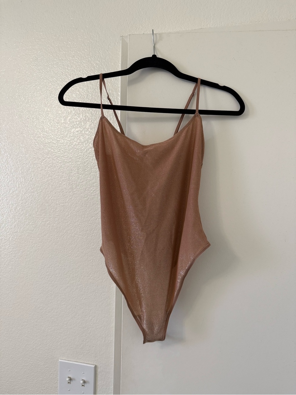 SKIMS Shimmery Nude Brown Bodysuit